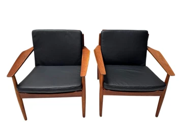 Two Mid-Century Modern Lounge Chairs by Arne Vodder for Glostrup, 1950s